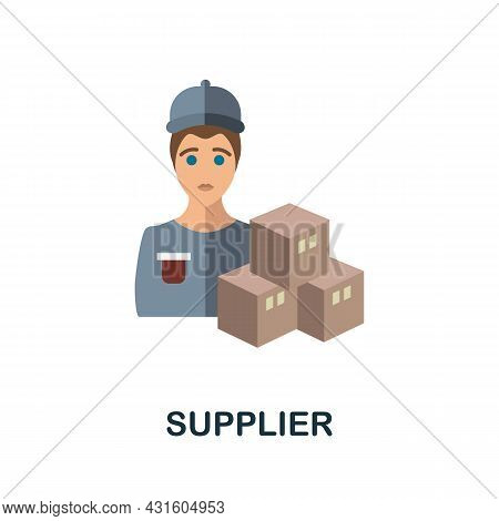 Supplier Flat Icon. Simple Sign From Procurement Process Collection. Creative Supplier Icon Illustra