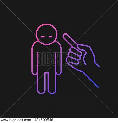 Punishment Gesture Gradient Vector Icon For Dark Theme. Respond To Child Bad Behavior. Authoritarian
