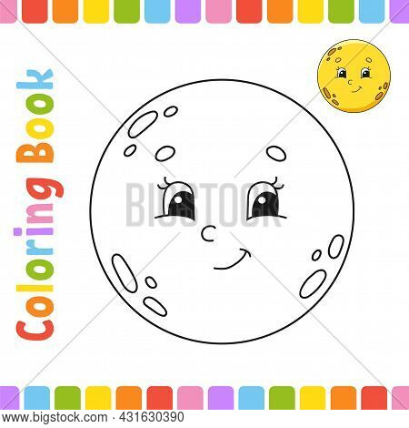 Coloring Book For Kids. Cheerful Character. Vector Illustration. Cute Cartoon Style. Fantasy Page Fo
