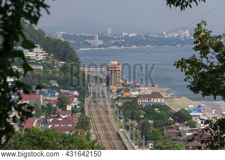 Top View Of The Village Of Dagomys And The Central Area Of The City Of Sochi.