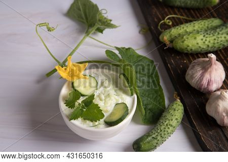 Ttalattouri Is A Dish Of Cypriot Cuisine Made Of Yogurt And Cucumber With The Addition Of Mint And A