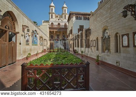 Cairo, Egypt- August 8 2021: The Hanging Church  (saint  Mary\'s Coptic Orthodox Church) In Old Cair