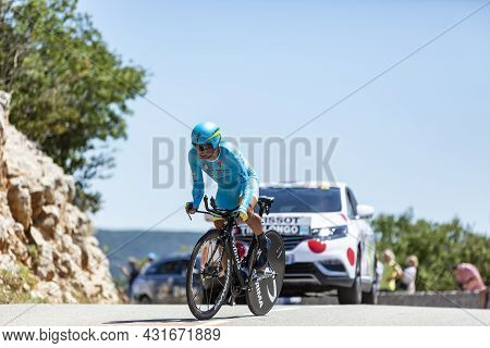 Col Du Serre De Tourre,france - July 15,2016: The Italian Cyclist Paolo Tiralongo Of Astana Team Rid
