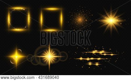 Abstract Special Effect Element Design. Shine Ray With Lightning