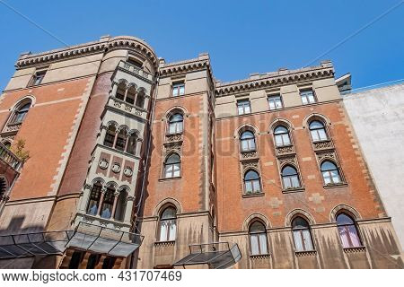 Istanbul,turkey- August 28,2021.exterior View From The Historical And Holy St.antuan Catholic Church