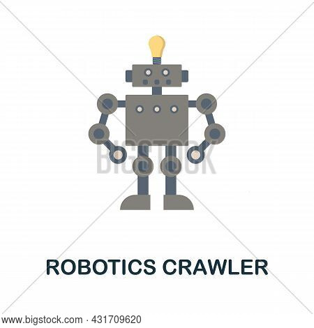 Robotics Crawler Flat Icon. Colored Sign From Robotics Engineering Collection. Creative Robotics Cra
