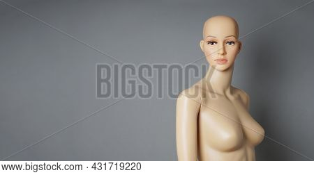 Shop Window Mannequin Or Display Dummy With Bald Head And Naked