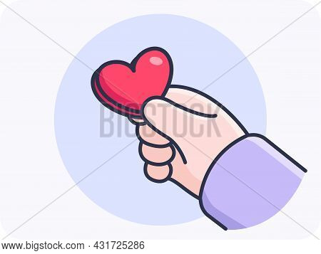 Hand Gestures Give Each Other Love, Share Love, Little Hearts, Emoji, Vector Design, Icon, Flat Desi