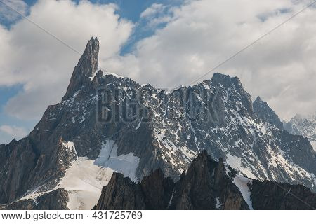 Mont Blanc Cable Car Courmayeur, Aosta Valley, Italy. The Alps Eighth Wonder Of The World, Panoramic