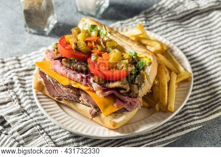 Homemade Chicago Jim Shoe Roast Beef Sandwich