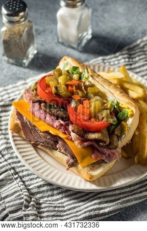 Homemade Chicago Jim Shoe Roast Beef Sandwich