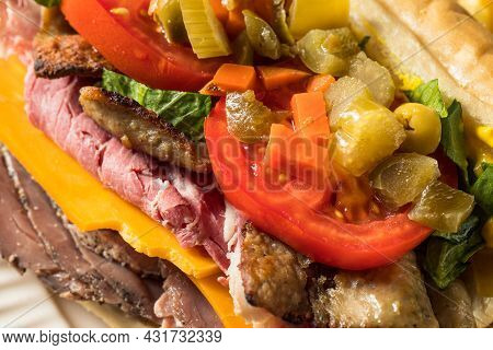 Homemade Chicago Jim Shoe Roast Beef Sandwich