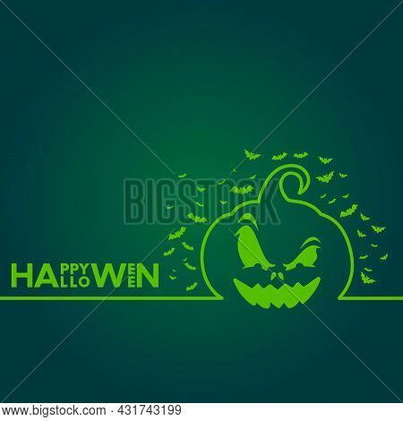 Happy Halloween. Pumpkin. Bat. Background Vector. Halloween Pumpkin For Your Friends.
