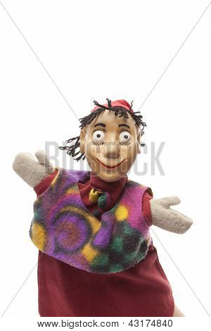 Wood Puppet Welcomes Visitors