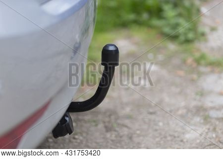 Installing A Towbar For A Car.transportation Of Goods By Passenger Car.
