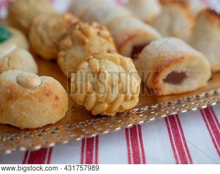 Panellets, A Typical Pastry Of Catalonia, Spain, In All Saints Holiday.