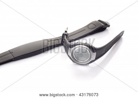 Pulse Meter With Chest Strap On White Background