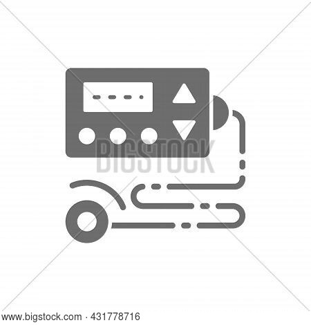 Cardiograph, Ecg, Electrocardiogram, Blood Pressure Monitor Grey Icon.