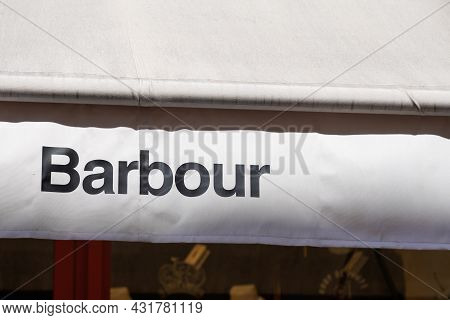 Bordeaux , Aquitaine  France - 08 30 2021 : Barbour Brand Logo Store Front Text Sign Shop Retailer C
