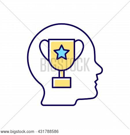 Achievement Motivation Rgb Color Icon. Person Need To Succeed At Something. Desire To Reach Goal. Fo