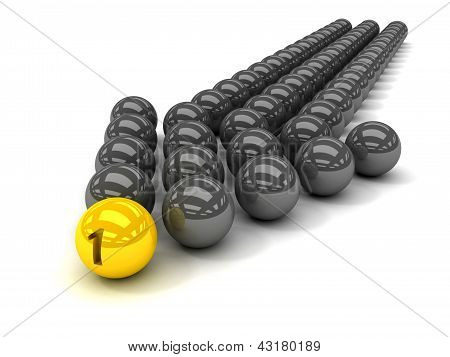 Top altın lideri önünde gri ok.