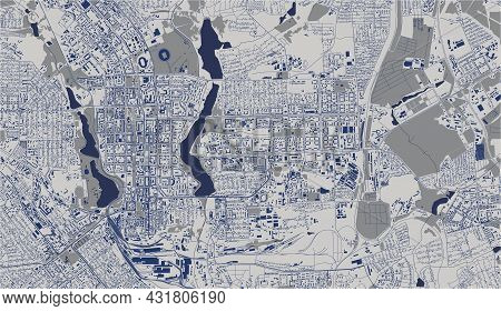 Map Of The City Of Donetsk, Ukraine