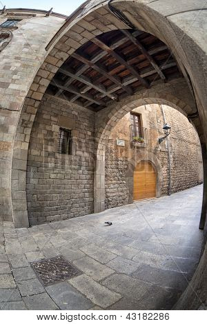 Barcelonské gotické čtvrti - Montjuic Del Bisbe Street