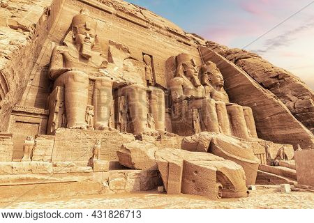 The Great Temple Of Ramesses Ii And The Colossals, Abu Simbel, Egypt