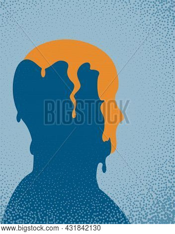 A Conceptual Illustration Of A Person Recovering From Their Mental Health. Vector Illustration.