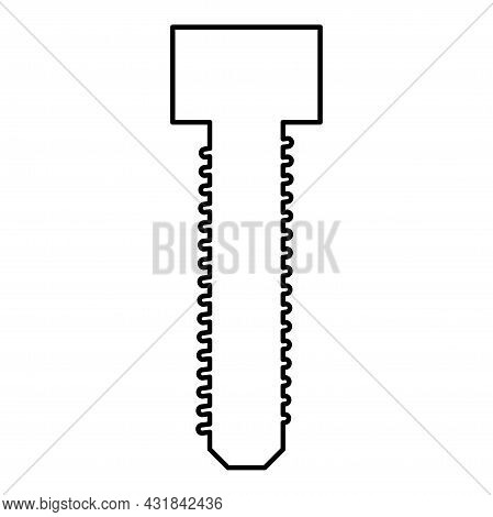 Screw Bolt Dag Contour Outline Icon Black Color Vector Illustration Flat Style Simple Image