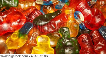 A Sweet Temptation Made Up Of Gummy Bears And Other Shapes.