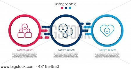 Set Line Complicated Relationship, Happy Friendship Day And Good. Business Infographic Template. Vec