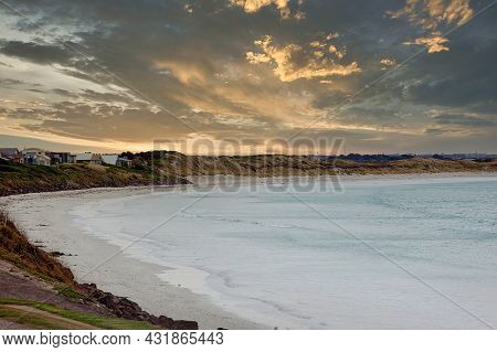 Beach Side Homes Built On The Coastline With Extensive Beach And Ocean Views At Port Fairy, Victoria