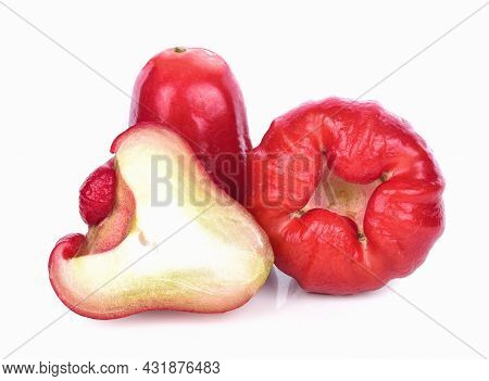 Rose Apples Fresh Isolated On White Background.