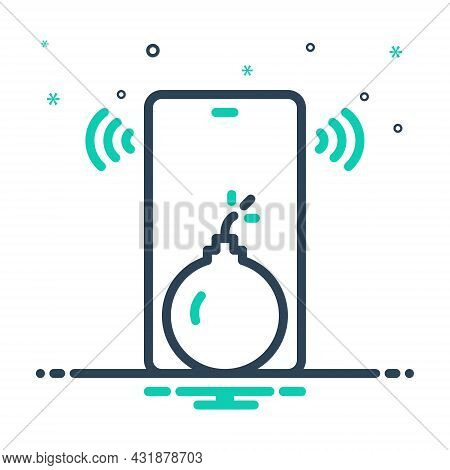 Mix Icon For Threat Hazard Risk Intimidation Dynamite Bomb Blast Bluster Menace Danger Caution Indic