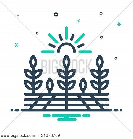 Mix Icon For Agricultural Farming Agrarian Predial Harvest Crops Prolificacy Yield