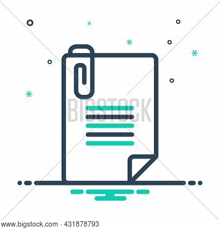 Mix Icon For Attach Add Stationary Pin Tack Paper Fasten Affix Accessory Attachment Document Papercl