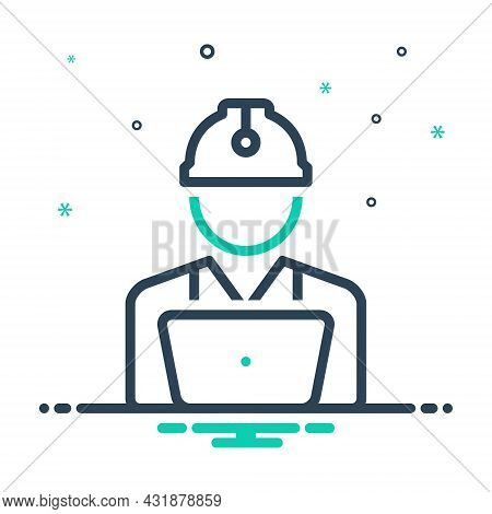 Mix Icon For Worker Roustabout Engineer Craftsmen Builder Hardhat Employee Construction Contractor P