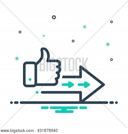 Mix Icon For Proceed Go-ahead Grow Increase Step-forward Continue Go-on Thumb