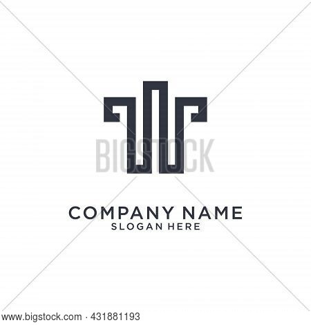 Tt Or T Initial Letter Logo Design Vector On White Background.