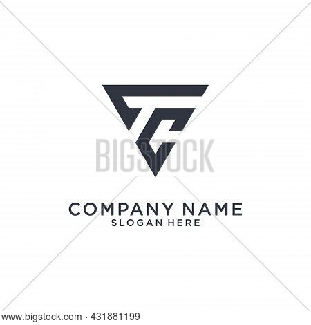 Tc Or Ct Initial Letter Logo Design Template On White Background.