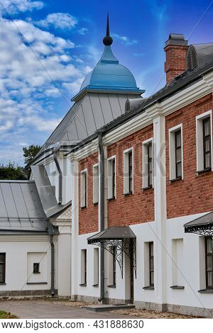 View Of The Courtyard Of The Konevsky Monastery. Male Monostyry On Konovets Island In Russia