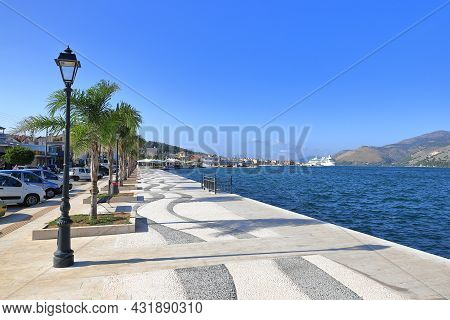 Argostoli, Greece - October 17:  The View Along The Waterfront Of The Picturesque Town Of Argostoli 