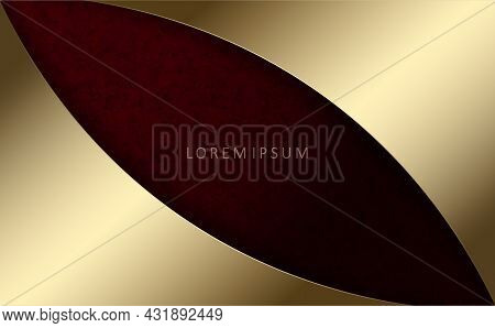 Red Marble Dark Textured Background, Golden Curtains.