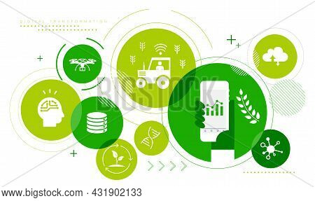 Agriculture,digital Transformation  Image Icon Set,startup,vector Illustration,white Isolated