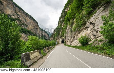 View Of Cherek Gorge In The Caucasus Mountains In Kabardino-balkaria, Russia
