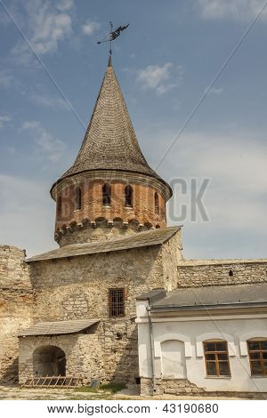 Tower Of Castle In  Kamianets Podilskyi, Ukraine, Europe.