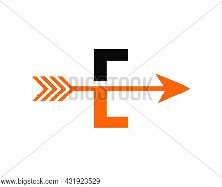Financial Logo With E Letter Upward Arrow Concept. Initial E Letter Financial Marketing, Business An