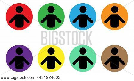User Design Badge Icon In Different Colors. User Icon. Person Silhouette. Web User Symbol. Man Sign.