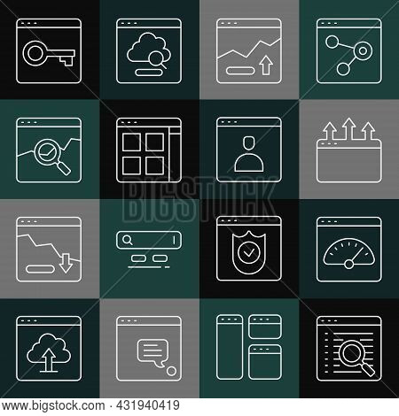 Set Line Search Engine, Digital Speed Meter, Browser Window, Financial Growth Increase, Files, Websi